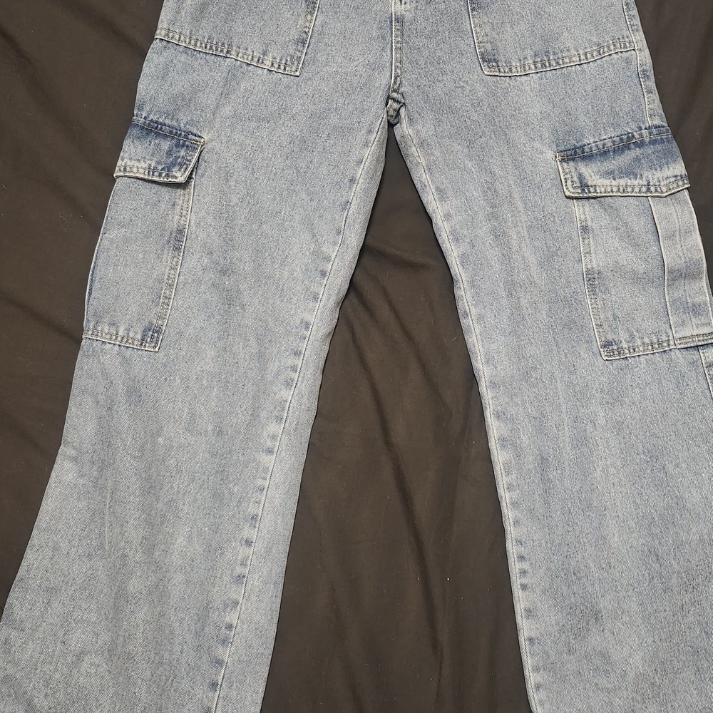 SHEIN Blue Wide Leg Cargo Pants